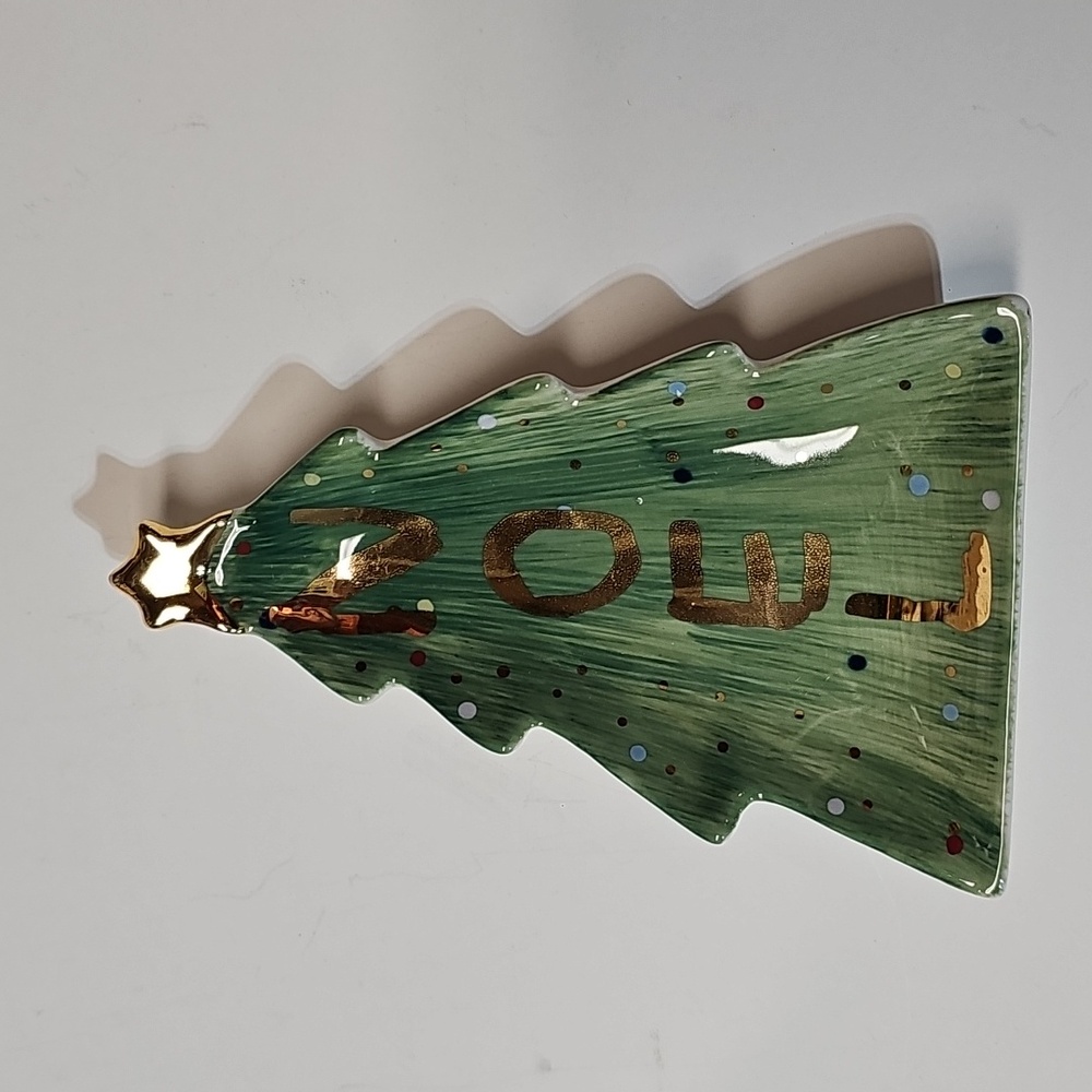 Anthropologie x BIRD CAN FOX Joyeux NOEL Christmas Spoon Rest Trinket Dish